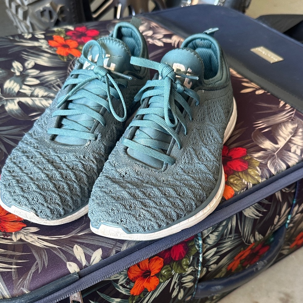 APL Men's Teal Knit Running Sneakers - Lace-Up Performance
